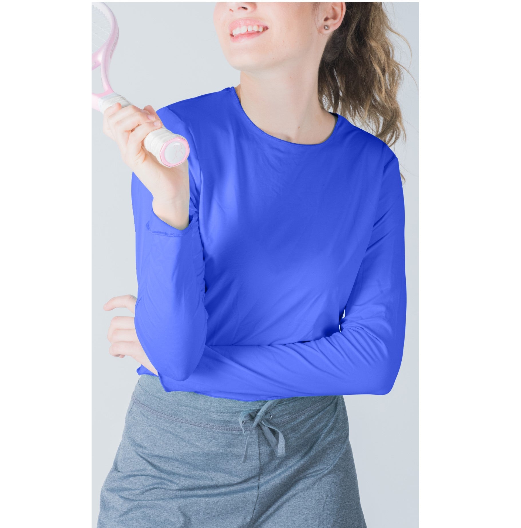Yaffa Hand Neck Protector Top #1037 - Lapis Blue – Yaffa® Activewear